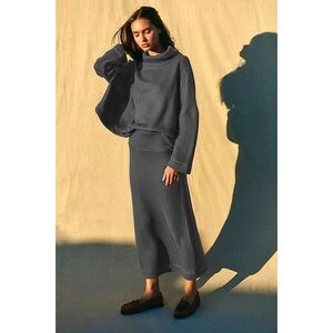 Free People Milley Dark Gray Sweater and Skirt Reversible Set Size XS NWOT